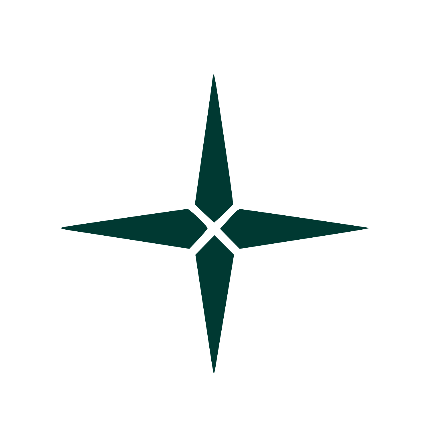 Four Point Star Compass Logo #003932