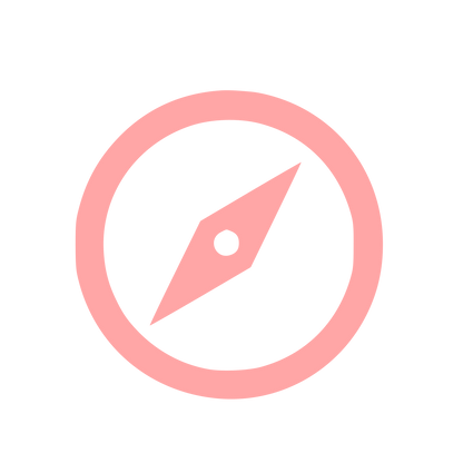 Compass Needle Circle Logo #ffa6a6