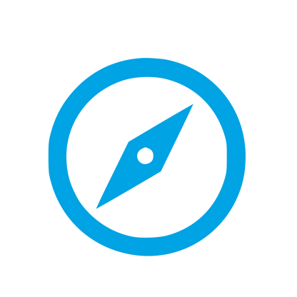 Compass Needle Circle Logo #00a3e4