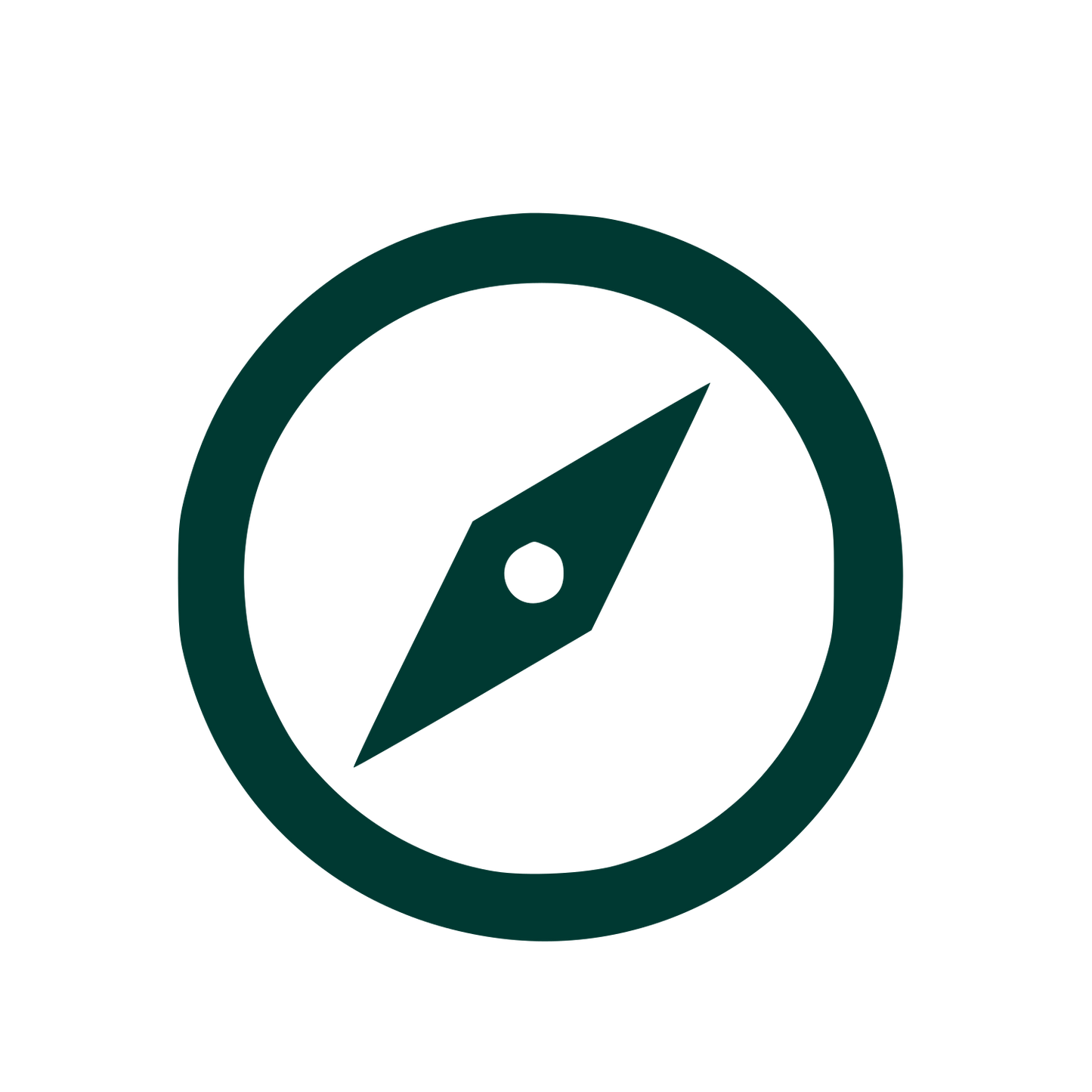 Compass Needle Circle Logo #003932