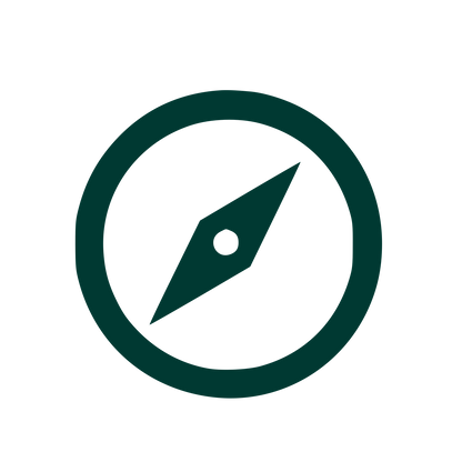 Compass Needle Circle Logo #003932