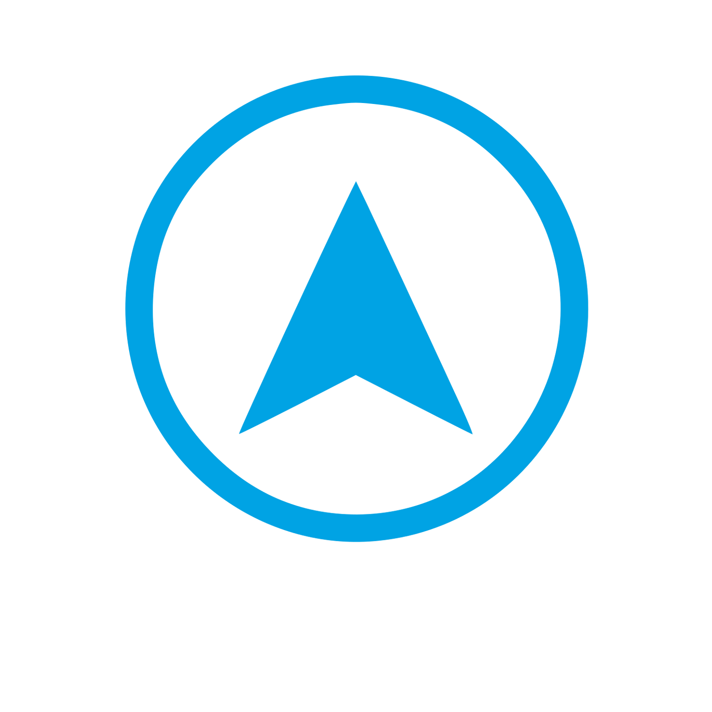 Compass Arrow Circle Logo #00a3e4