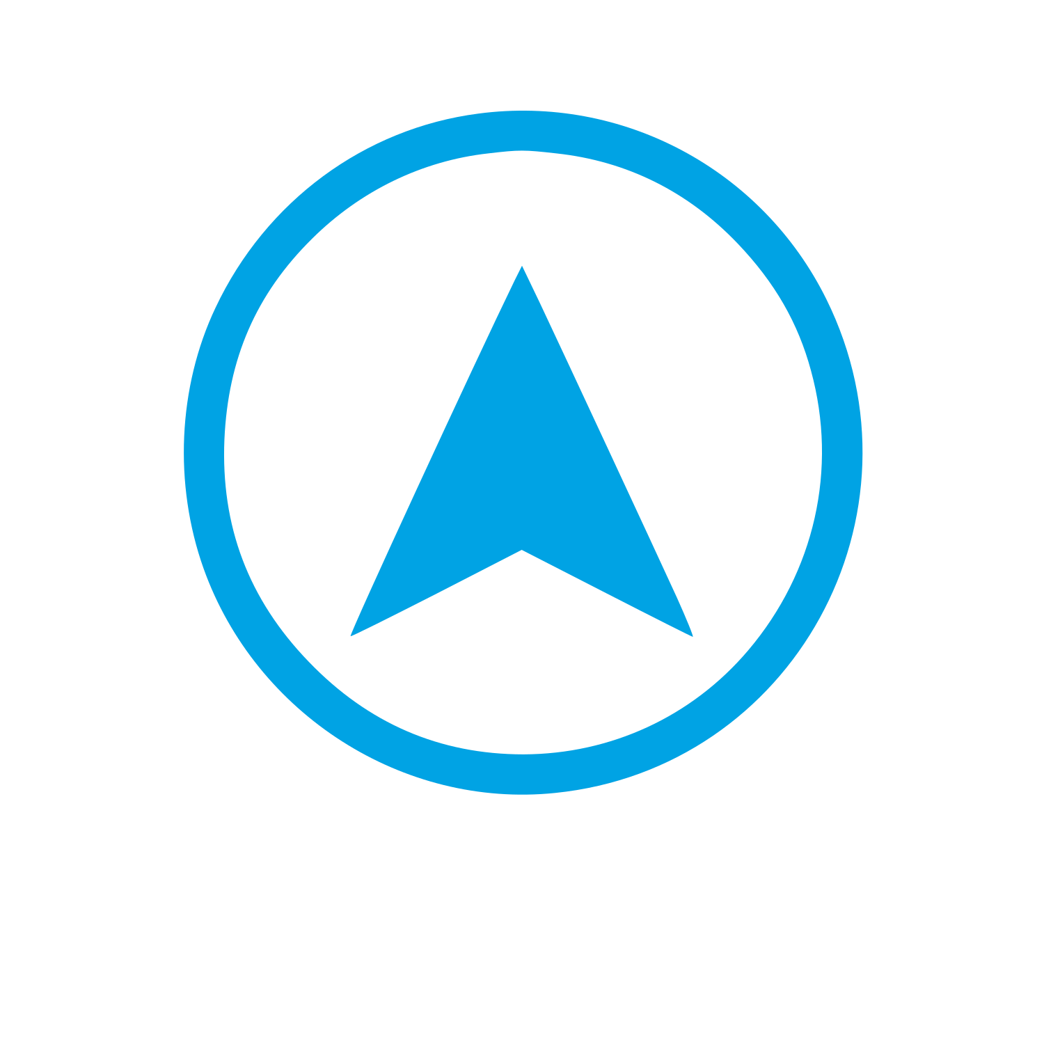 Compass Arrow Circle Logo #00a3e4