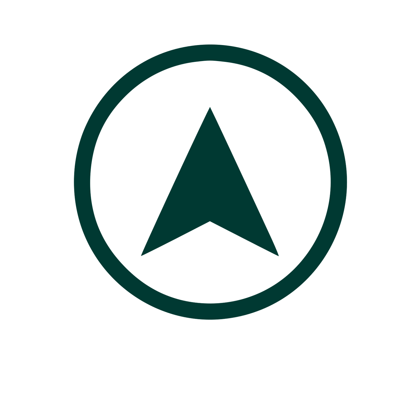 Compass Arrow Circle Logo #003932