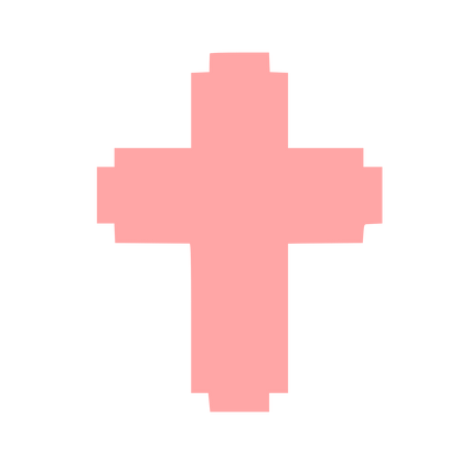 Pixel Cross Logo #ffa6a6