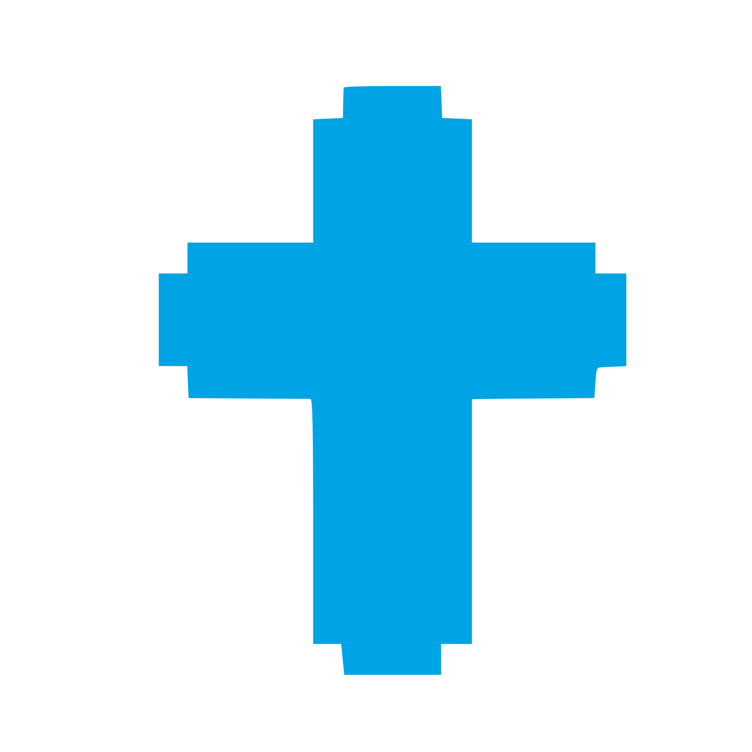 Pixel Cross Logo #00a3e4