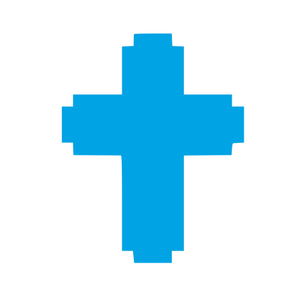 Pixel Cross Logo #00a3e4