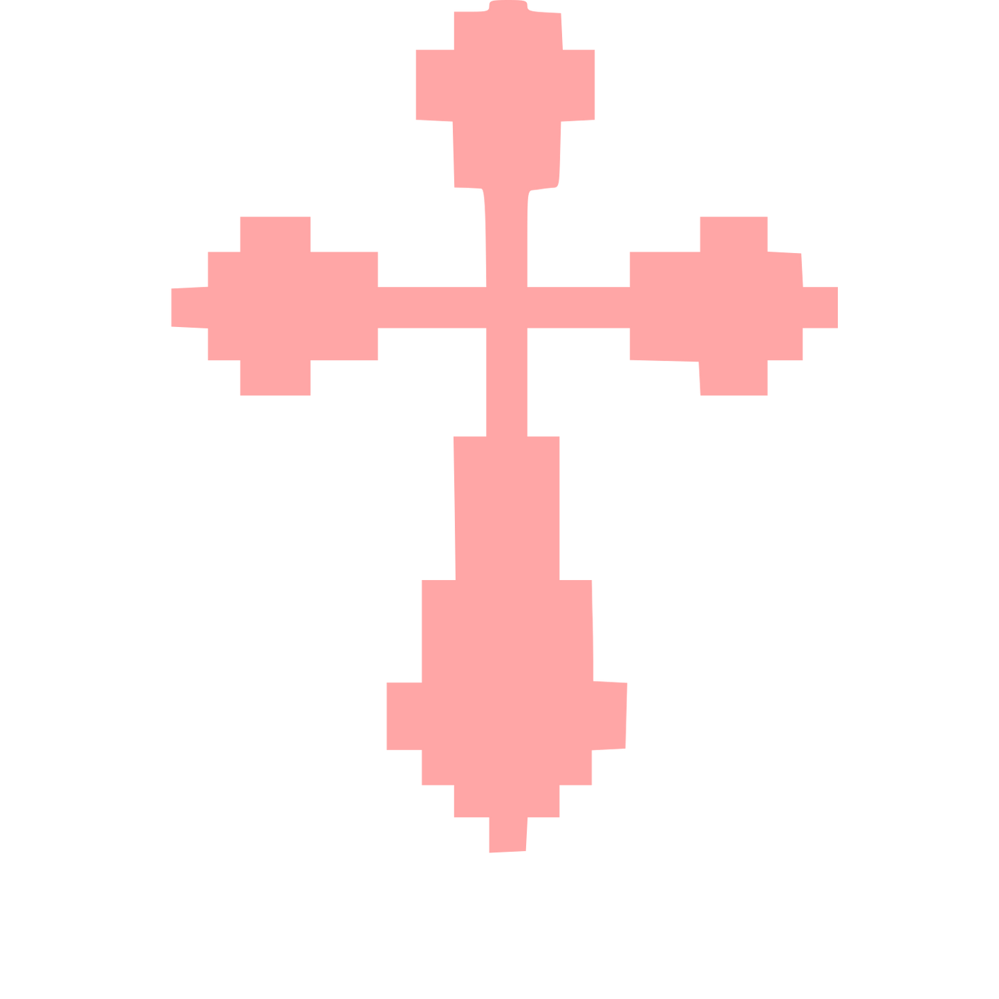 Pixel Cross Logo #ffa6a6
