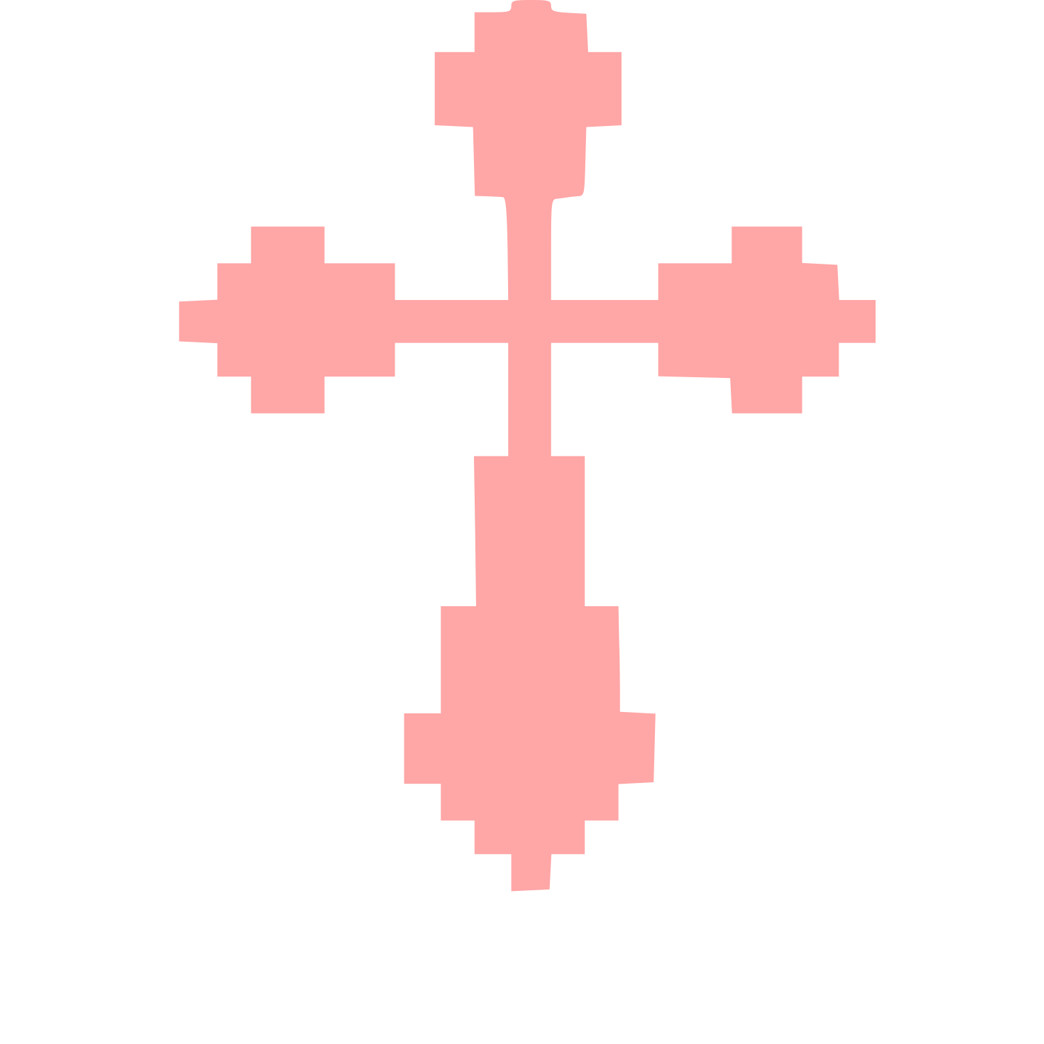 Pixel Cross Logo #ffa6a6