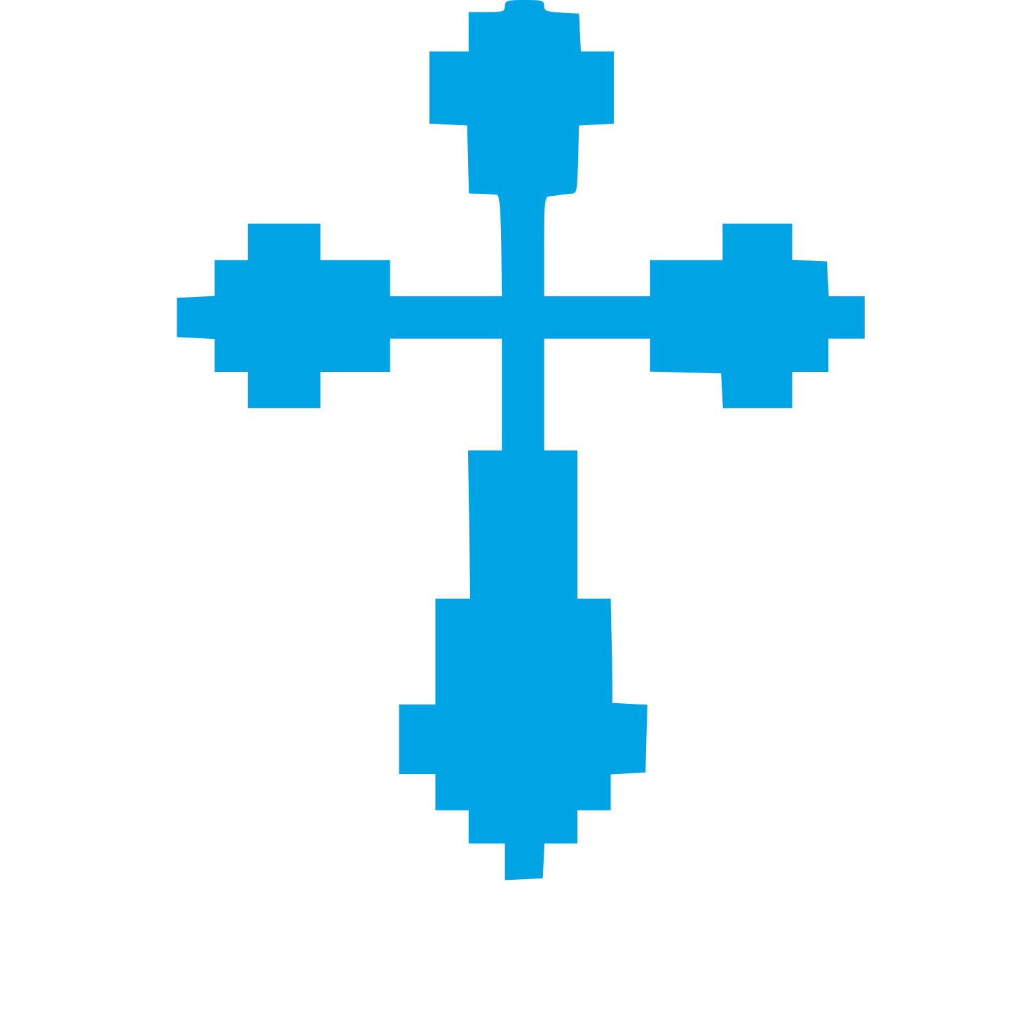 Pixel Cross Logo #00a3e4