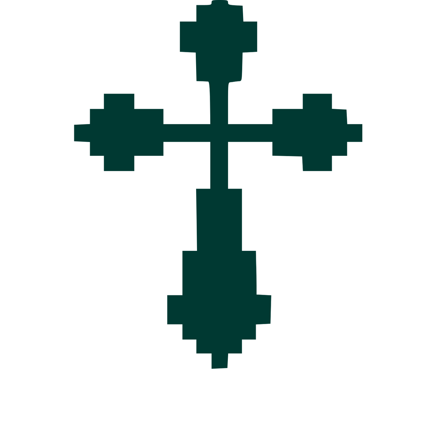 Pixel Cross Logo #003932