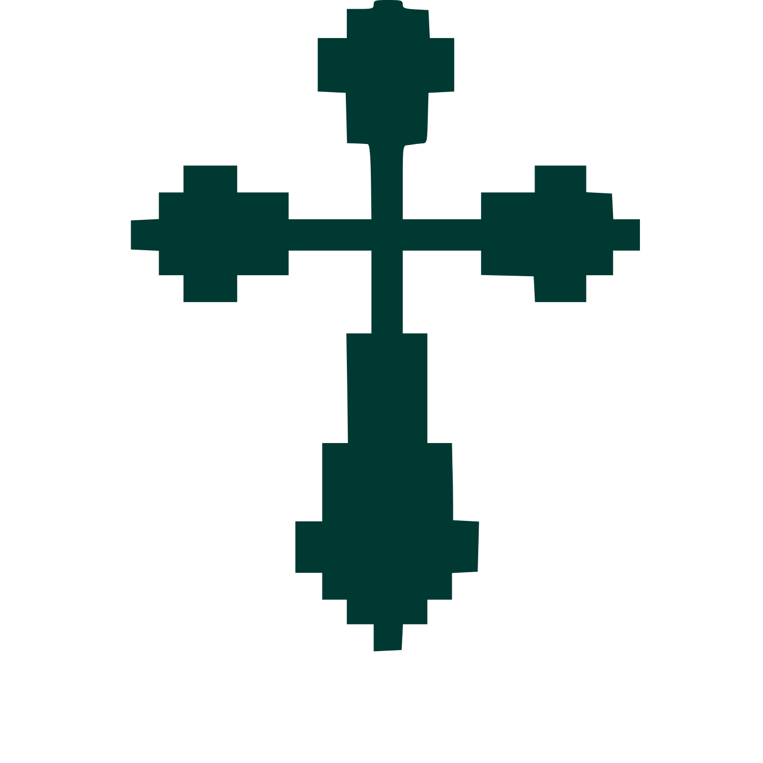 Pixel Cross Logo #003932
