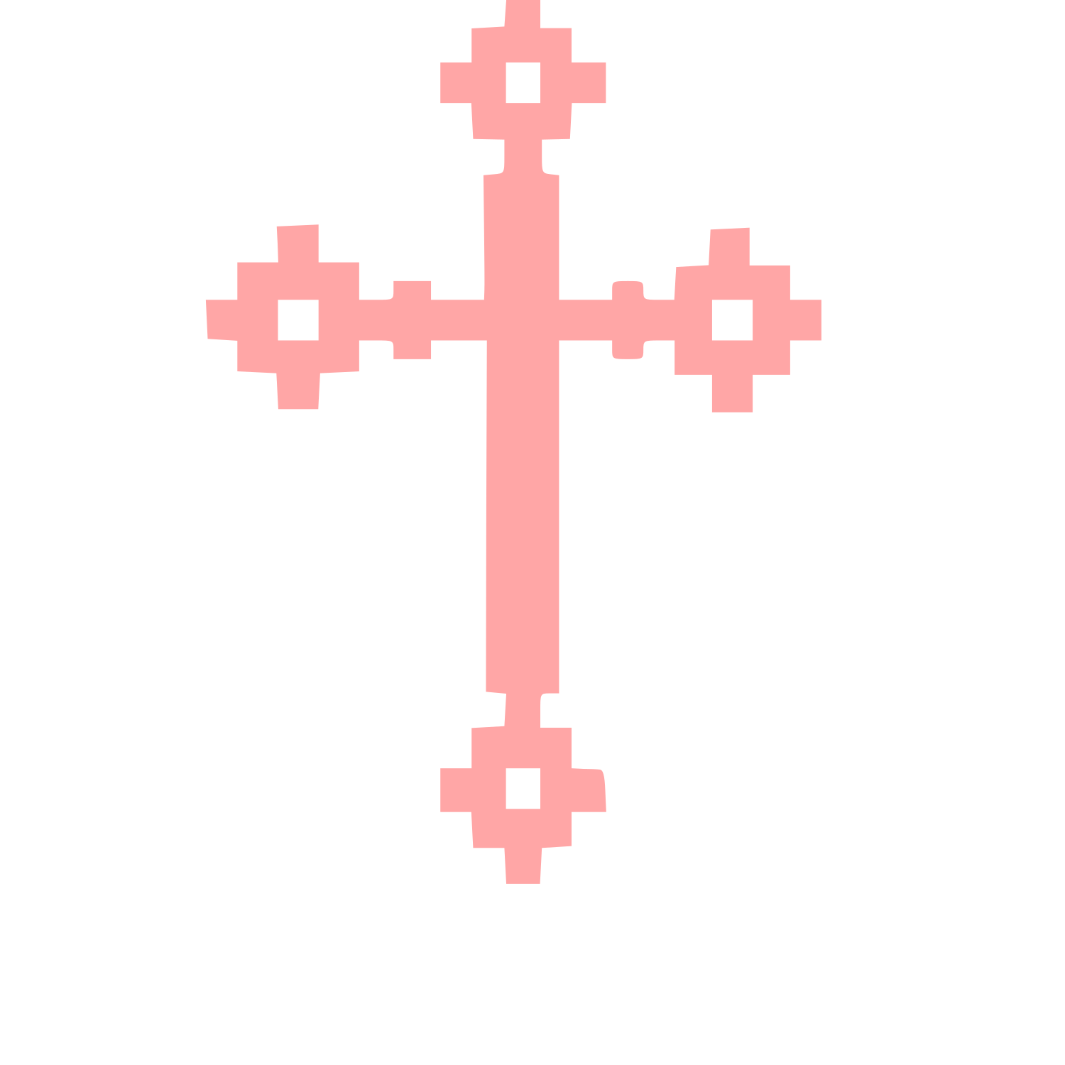 Pixel Cross Logo #ffa6a6