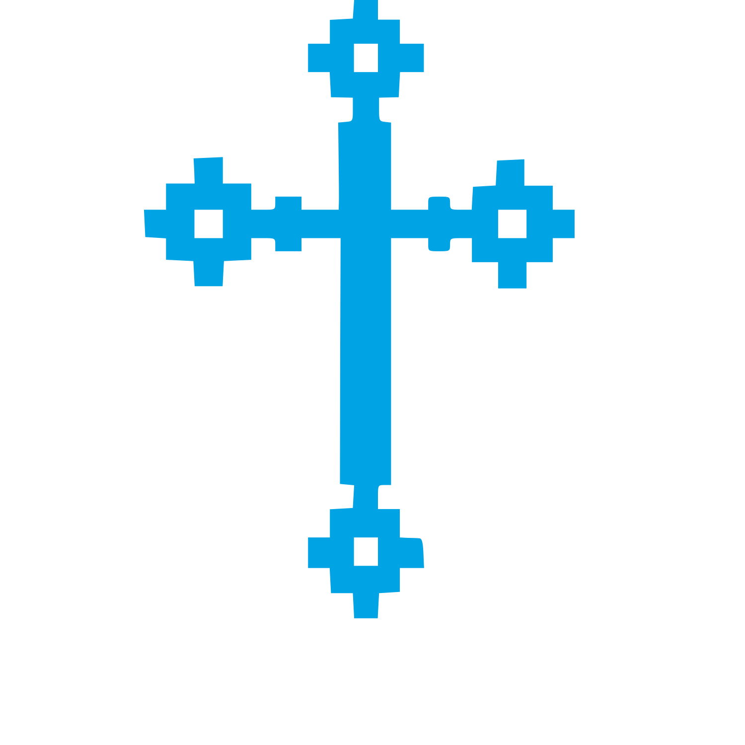 Pixel Cross Logo #00a3e4