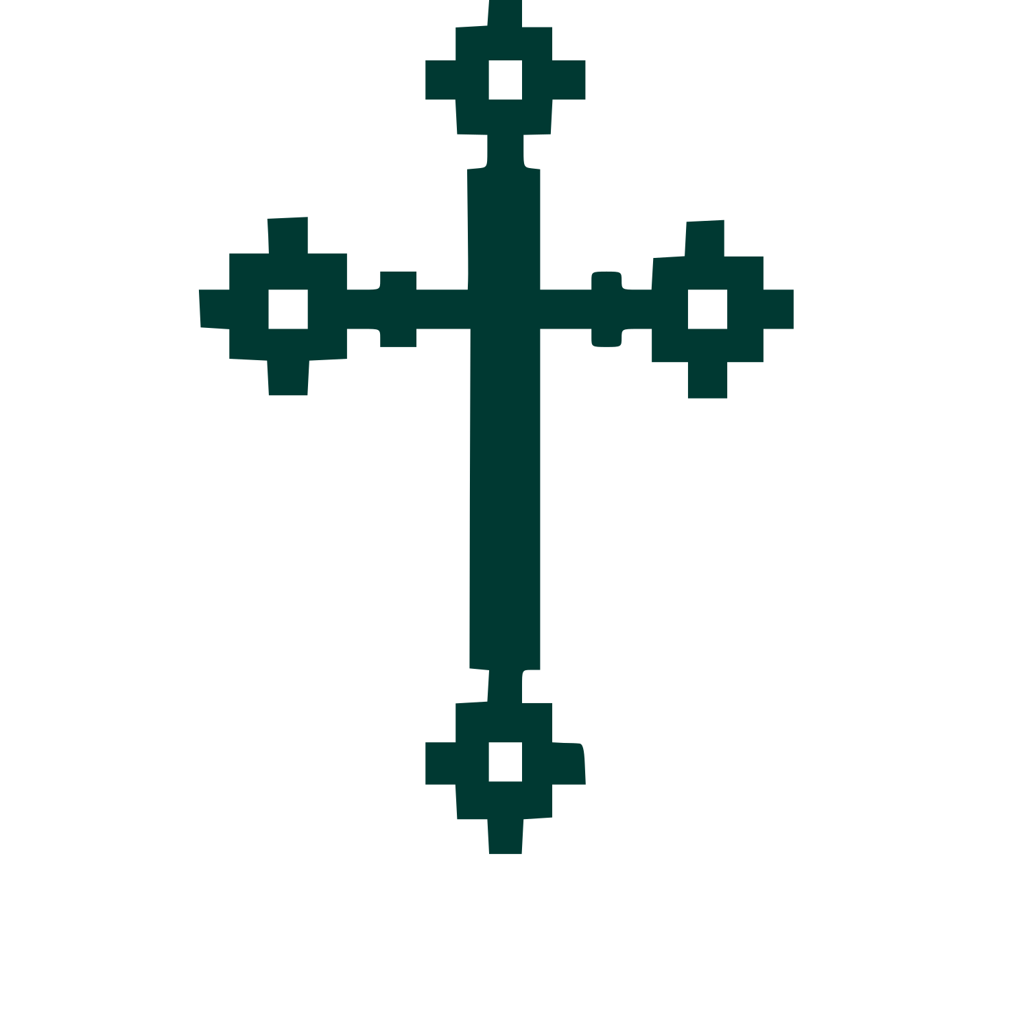 Pixel Cross Logo #003932