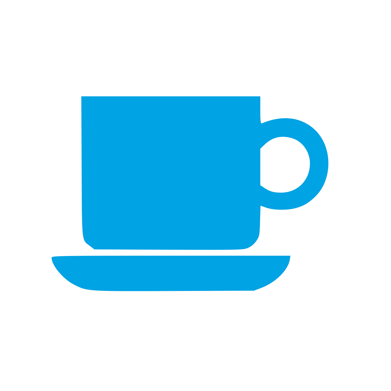 Coffee Cup Saucer Logo #00a3e4