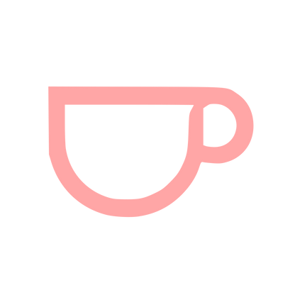 Monoline Teacup Logo #ffa6a6