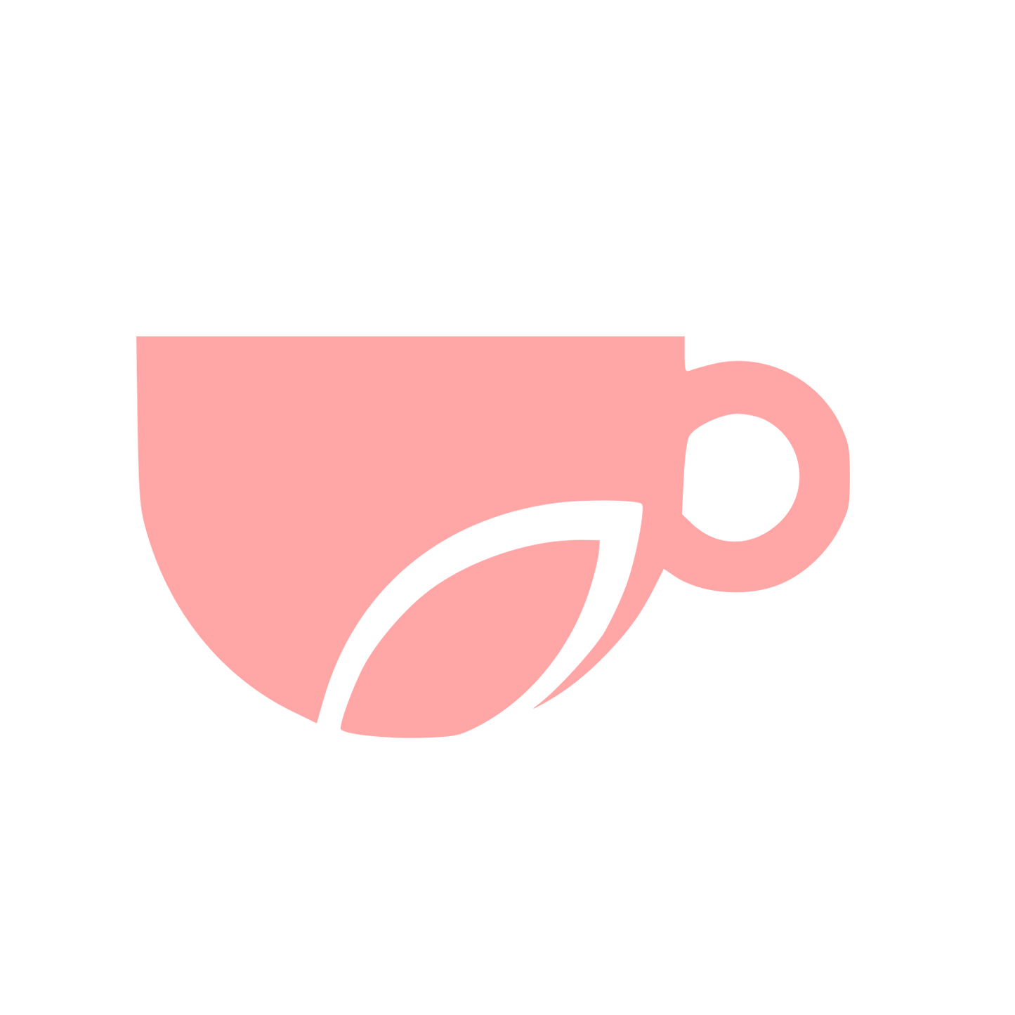 Tea Cup Leaf Logo #ffa6a6