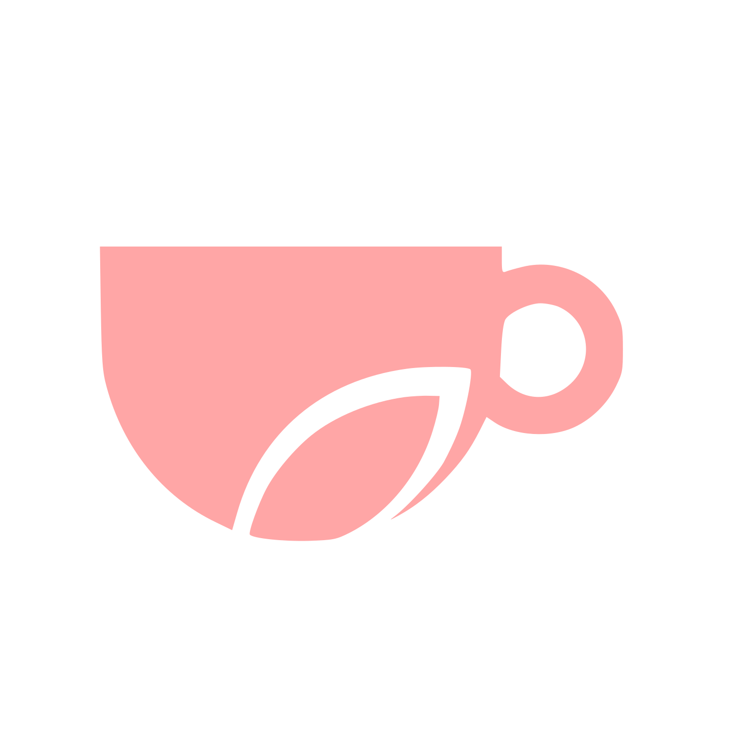 Tea Cup Leaf Logo #ffa6a6