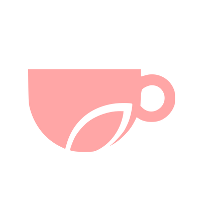 Tea Cup Leaf Logo #ffa6a6