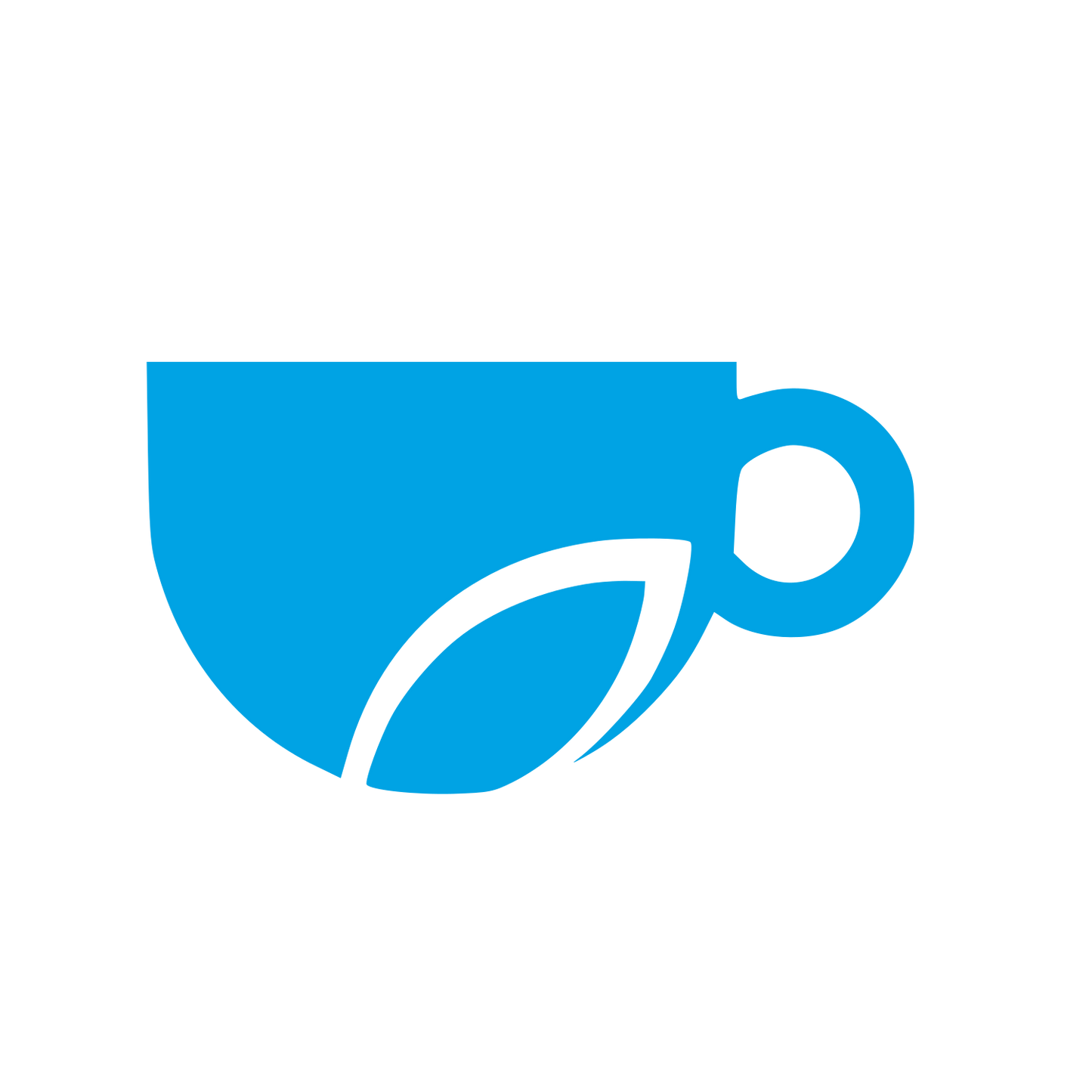 Tea Cup Leaf Logo #00a3e4