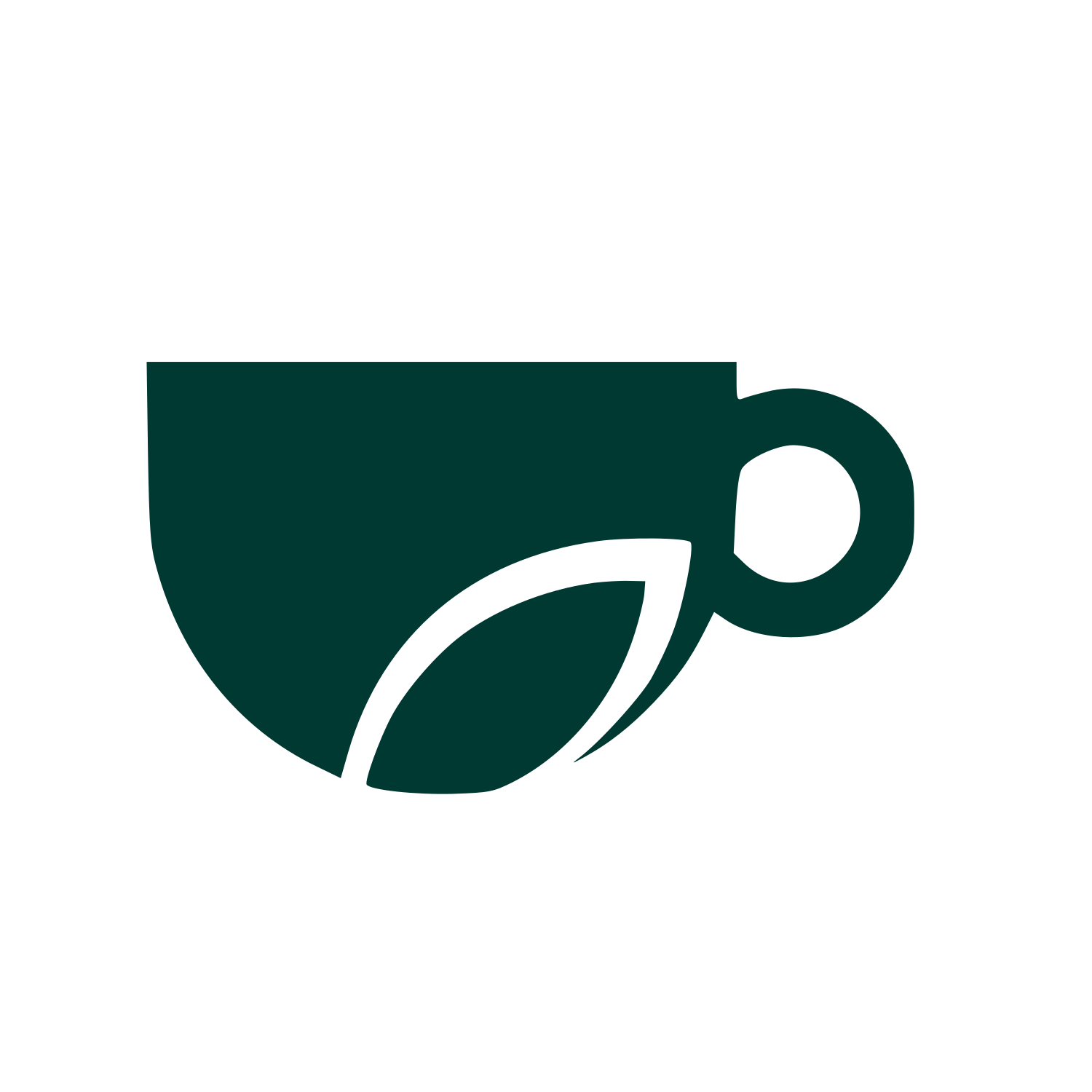 Tea Cup Leaf Logo #003932