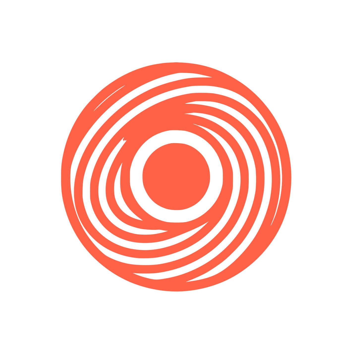 Lines in Circle Eye Logo #FF6347