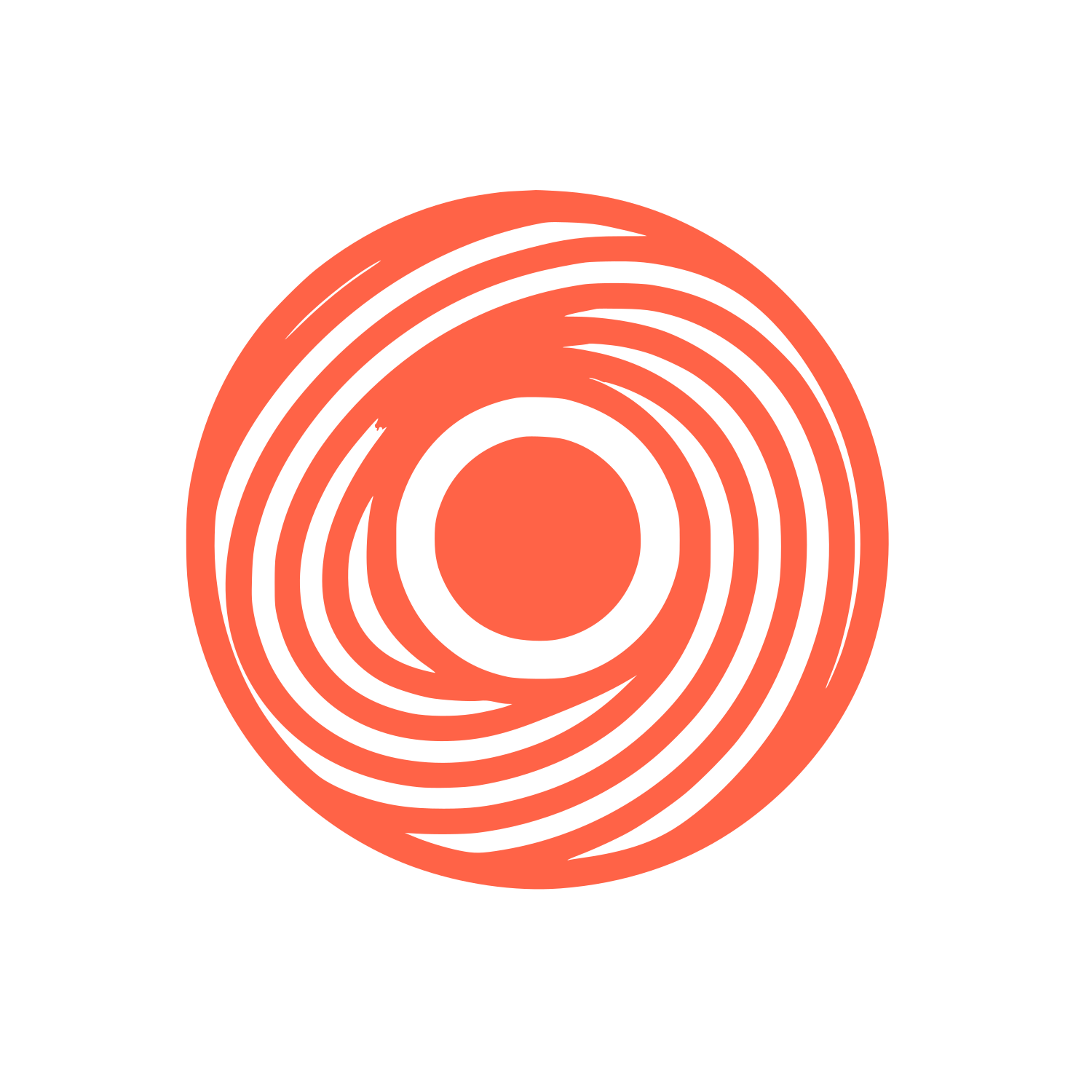Lines in Circle Eye Logo #FF6347