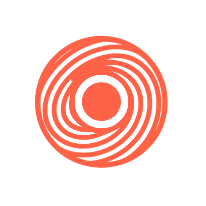 Lines in Circle Eye Logo #FF6347