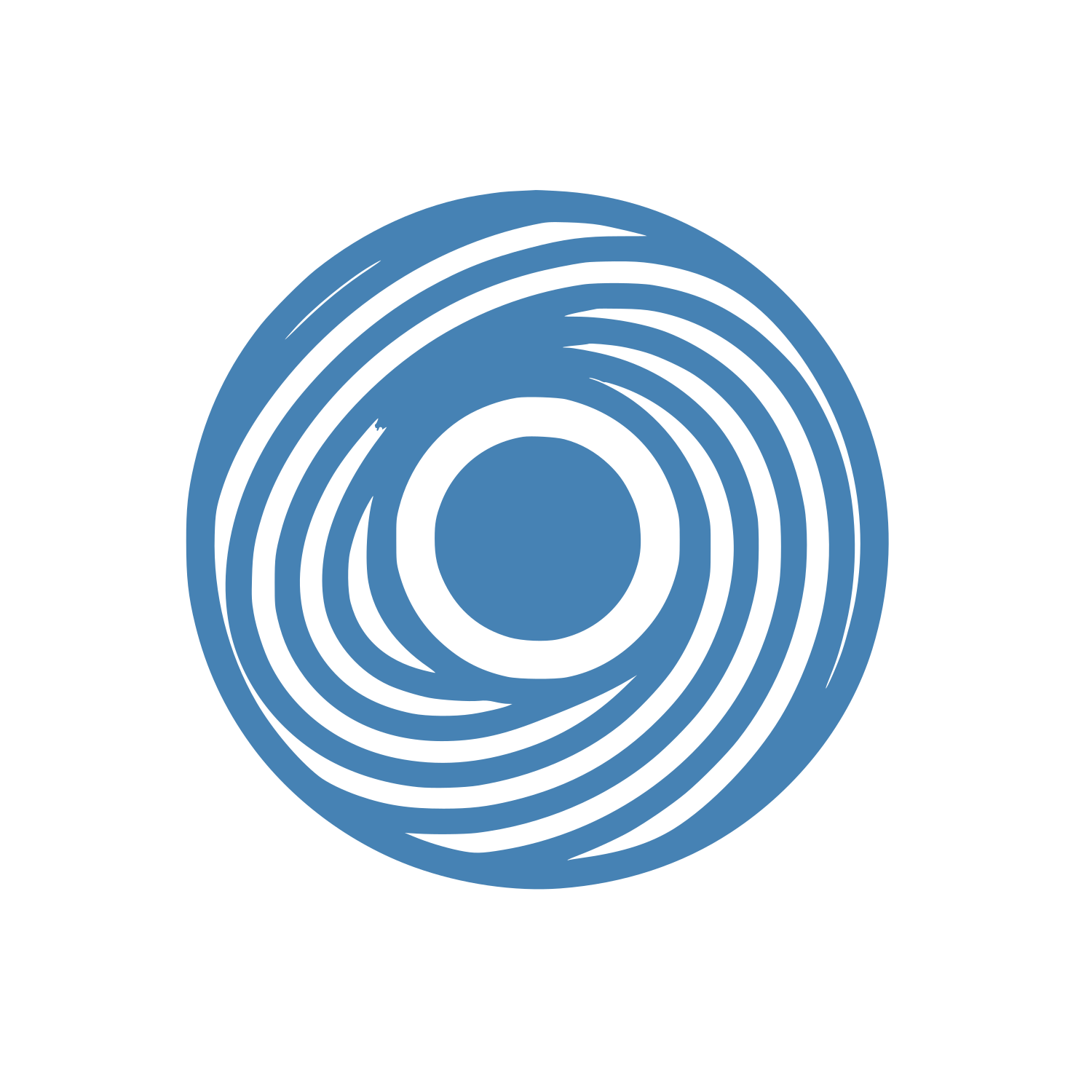 Lines in Circle Eye Logo #4682B4