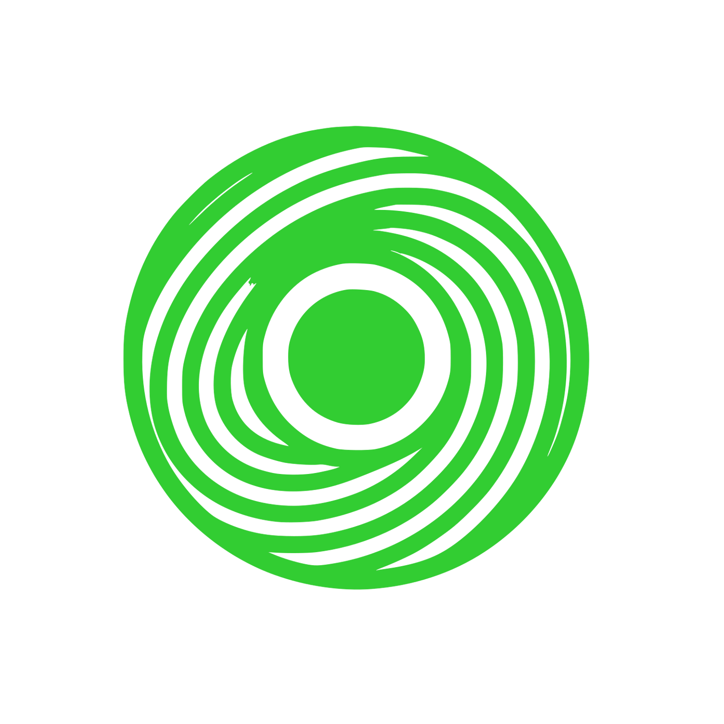 Lines in Circle Eye Logo #32CD32