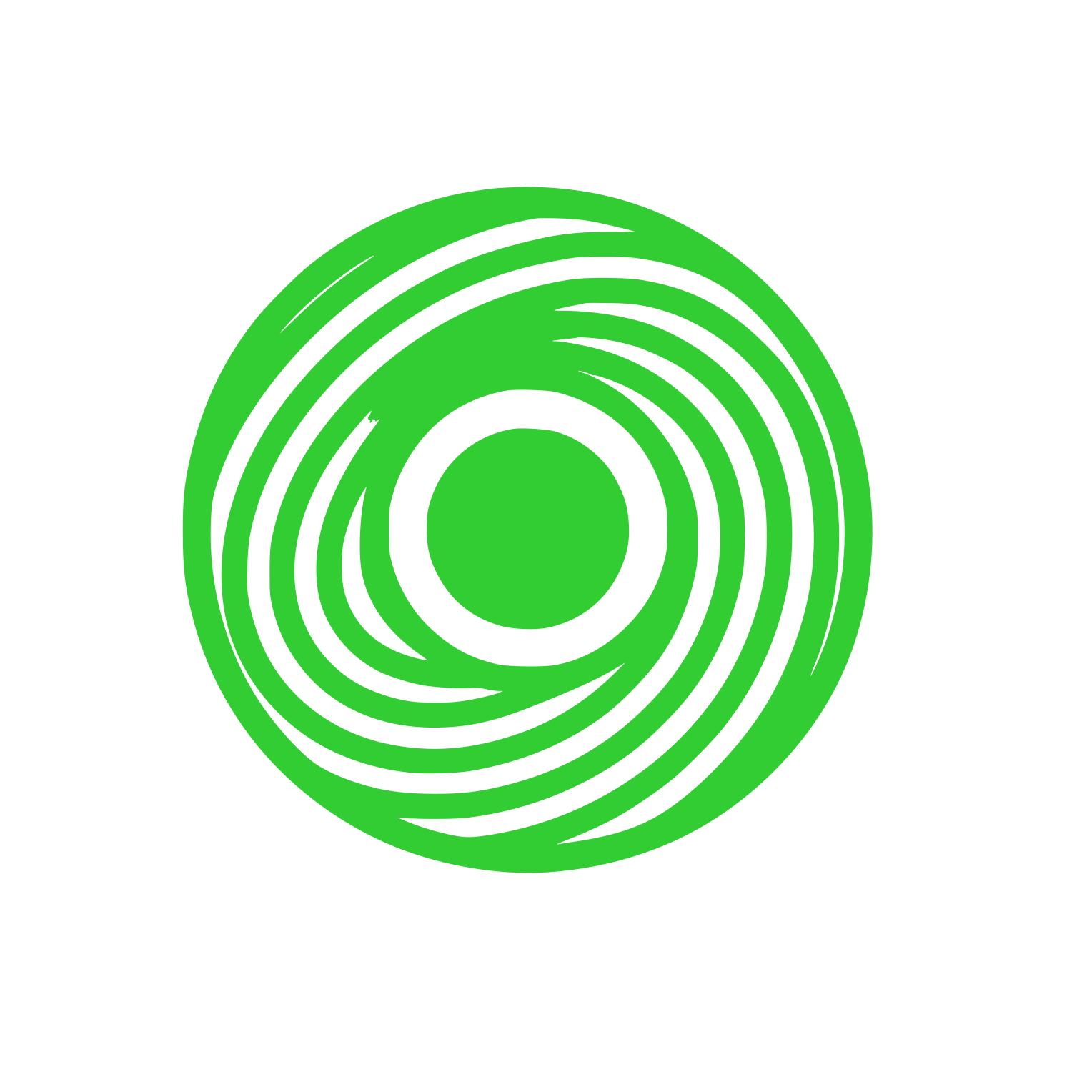 Lines in Circle Eye Logo #32CD32