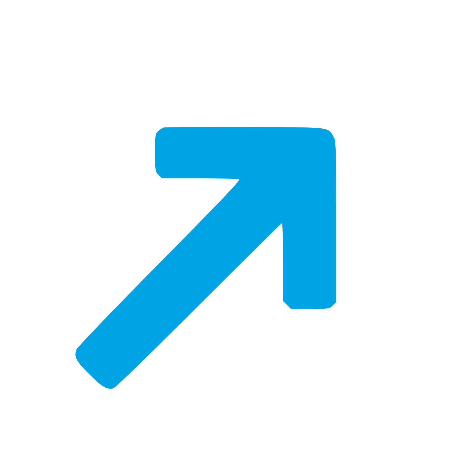 Diagonal Arrow Corner Logo #00a3e4