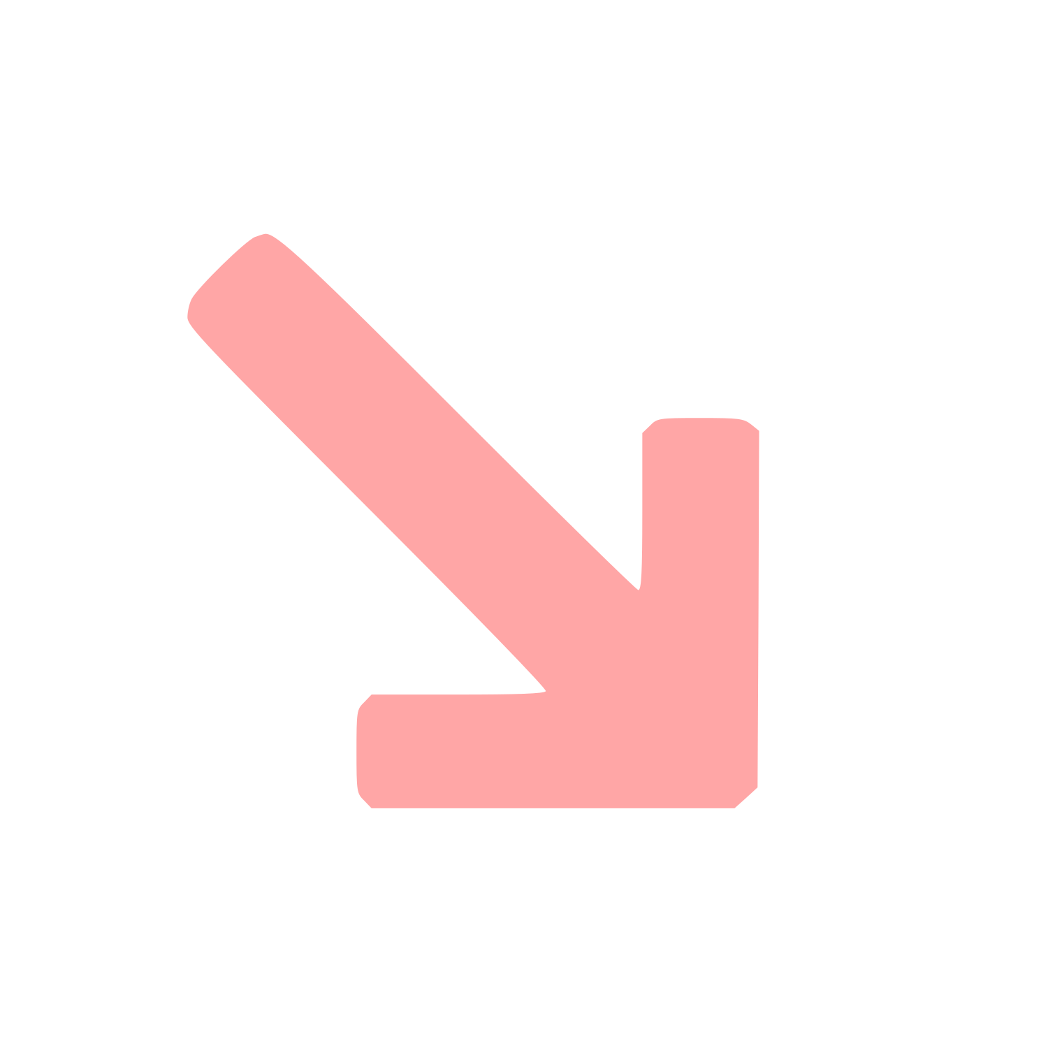 Diagonal Down Arrow Logo #ffa6a6