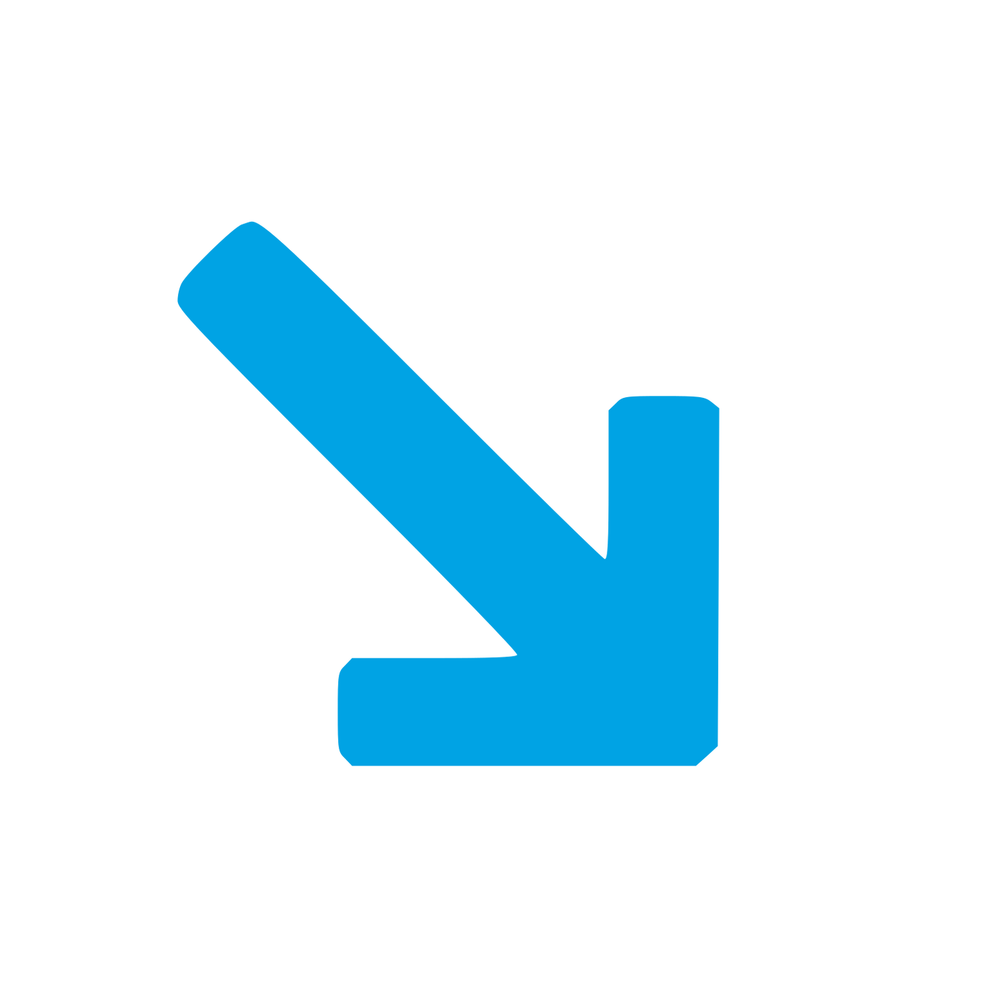 Diagonal Down Arrow Logo #00a3e4
