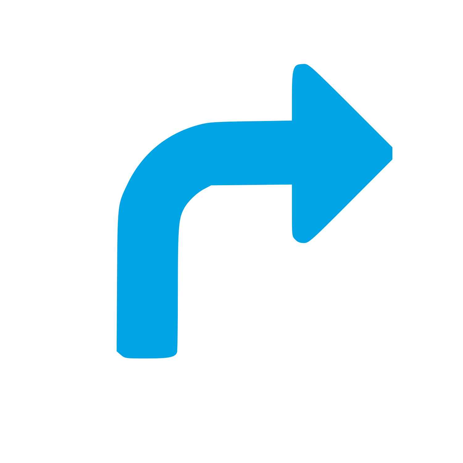 Turn Right Arrow Logo #00a3e4