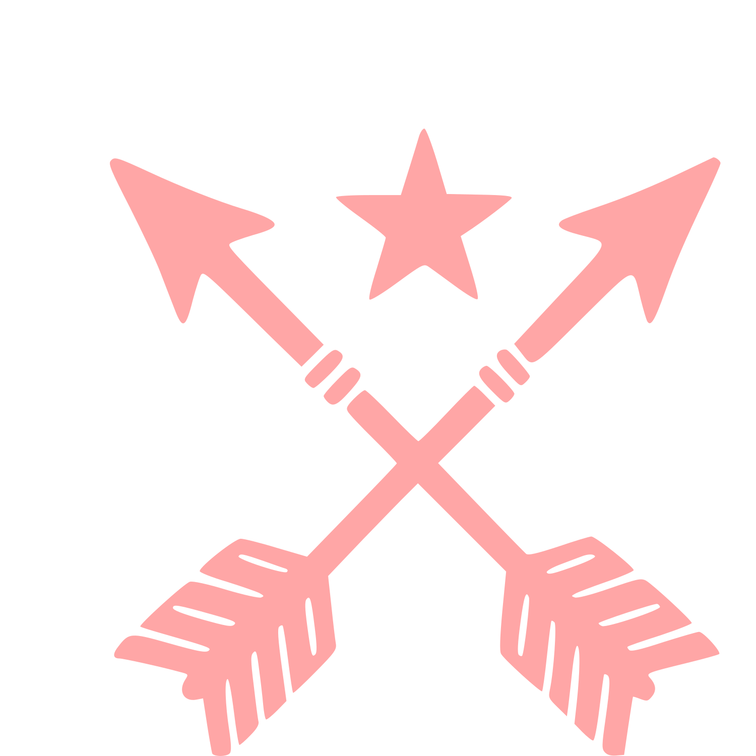 Crossed Arrows Star Logo #ffa6a6