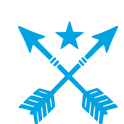 Crossed Arrows Star Logo #00a3e4