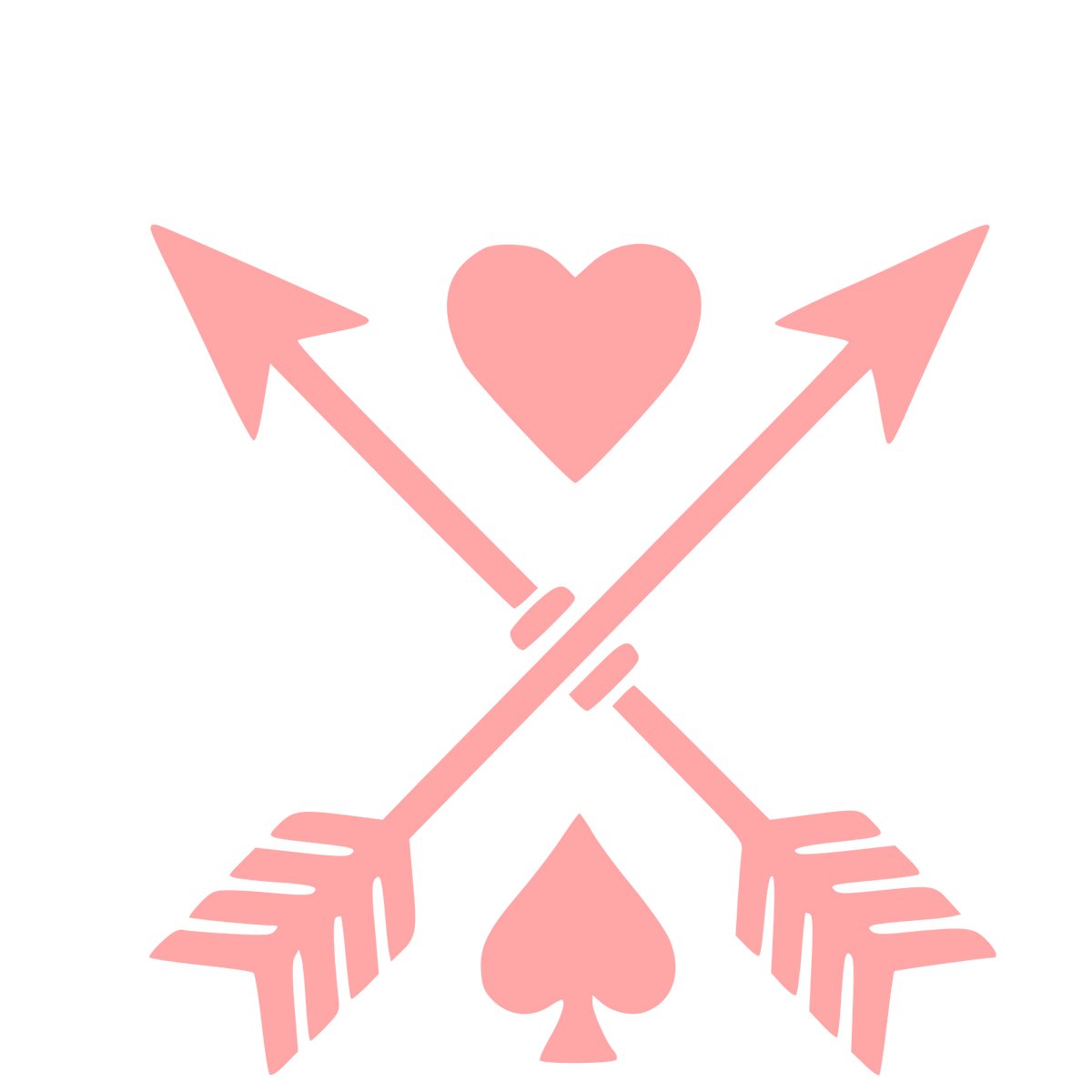 Crossed Arrows Heart Spade Logo #ffa6a6