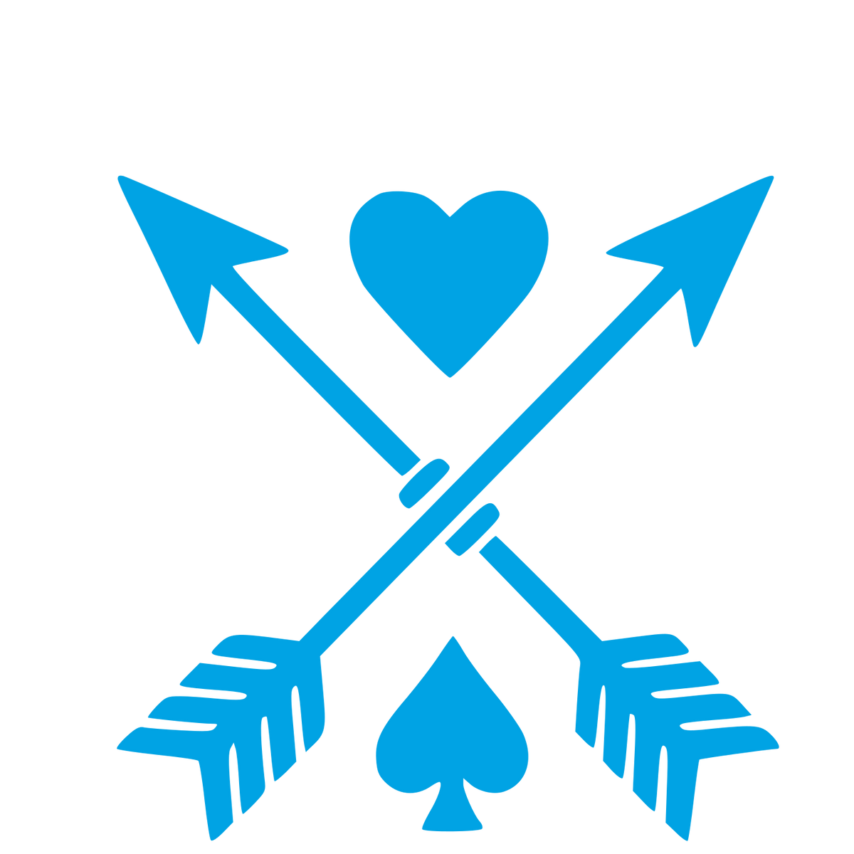 Crossed Arrows Heart Spade Logo #00a3e4