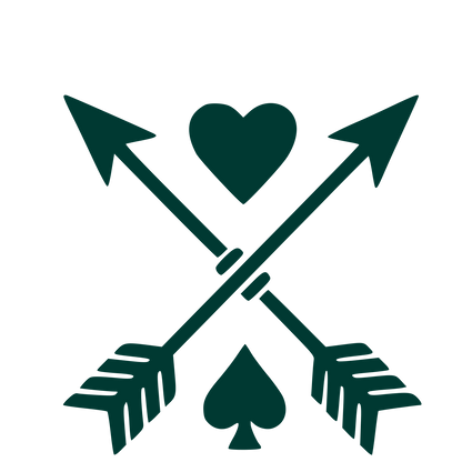 Crossed Arrows Heart Spade Logo #003932