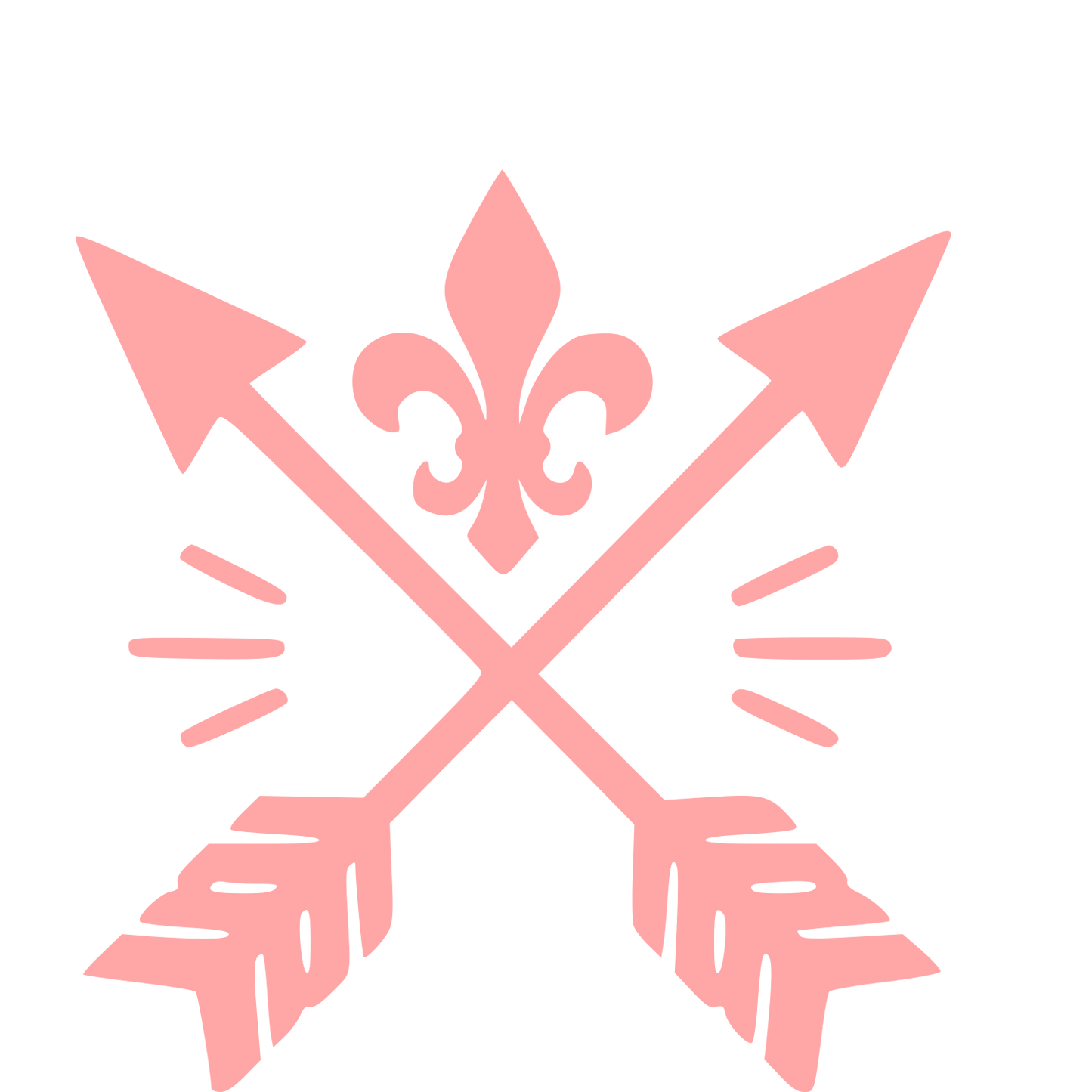 Crossed Arrows Fleur de Lis Logo #ffa6a6