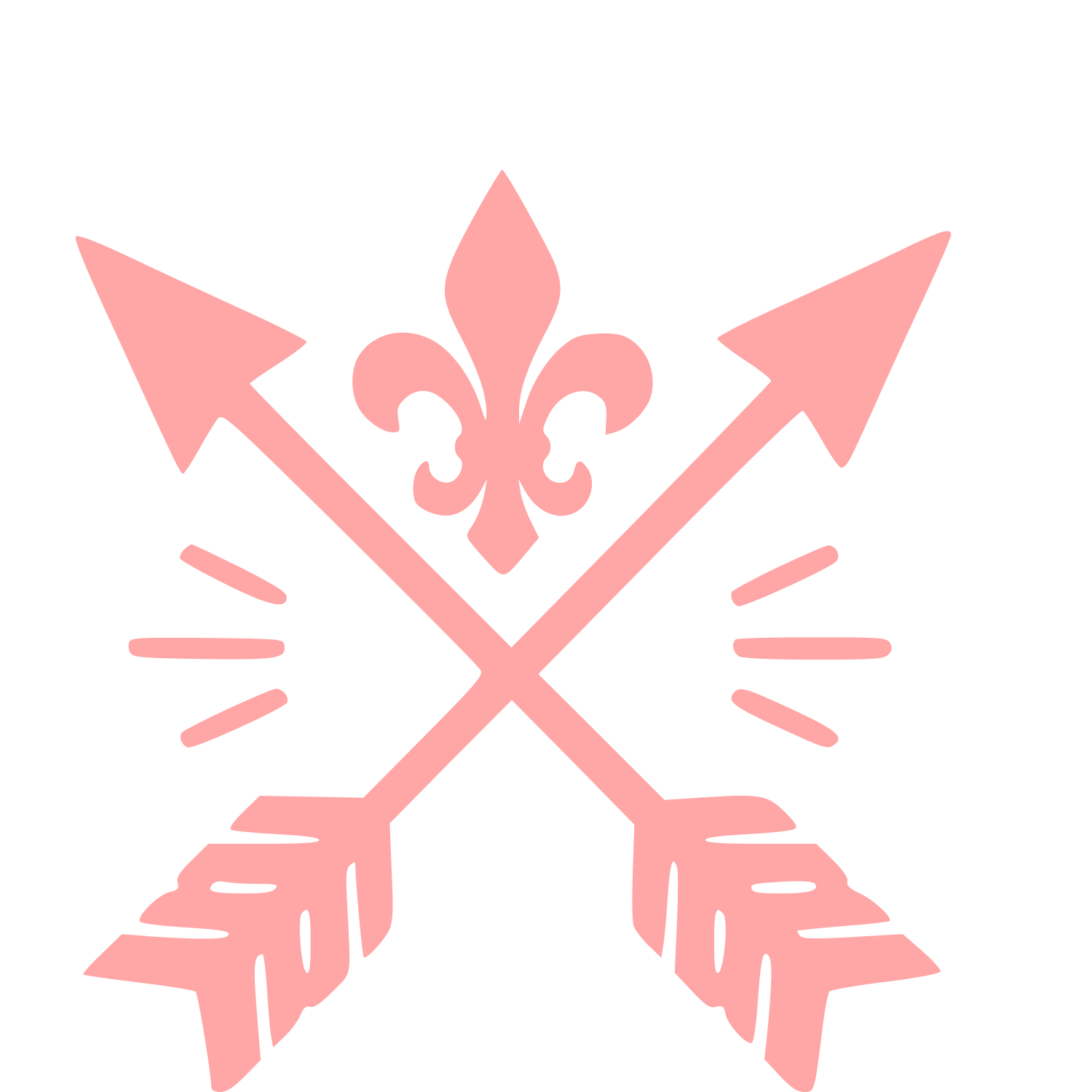 Crossed Arrows Fleur de Lis Logo #ffa6a6