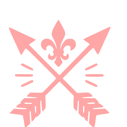 Crossed Arrows Fleur de Lis Logo #ffa6a6