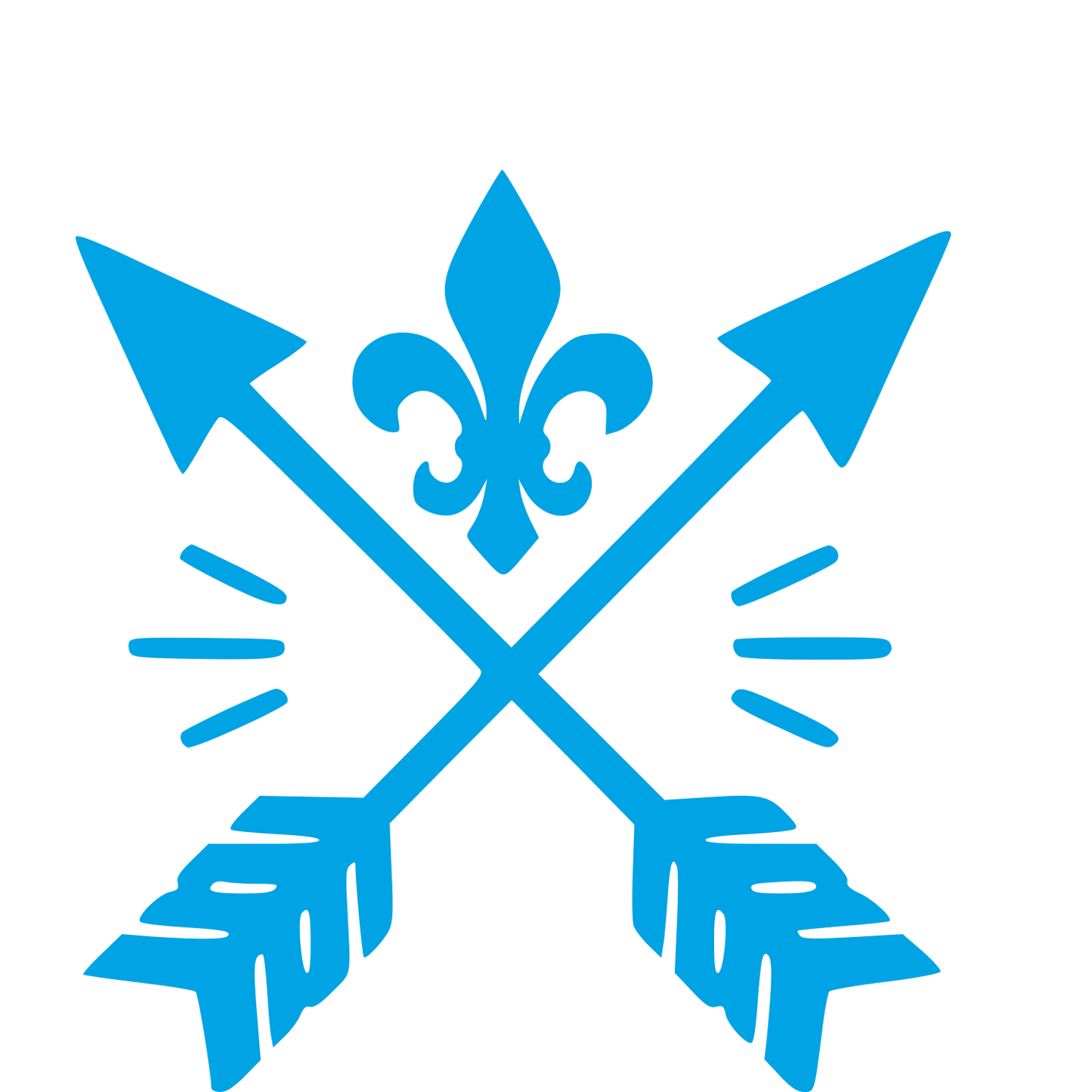 Crossed Arrows Fleur de Lis Logo #00a3e4