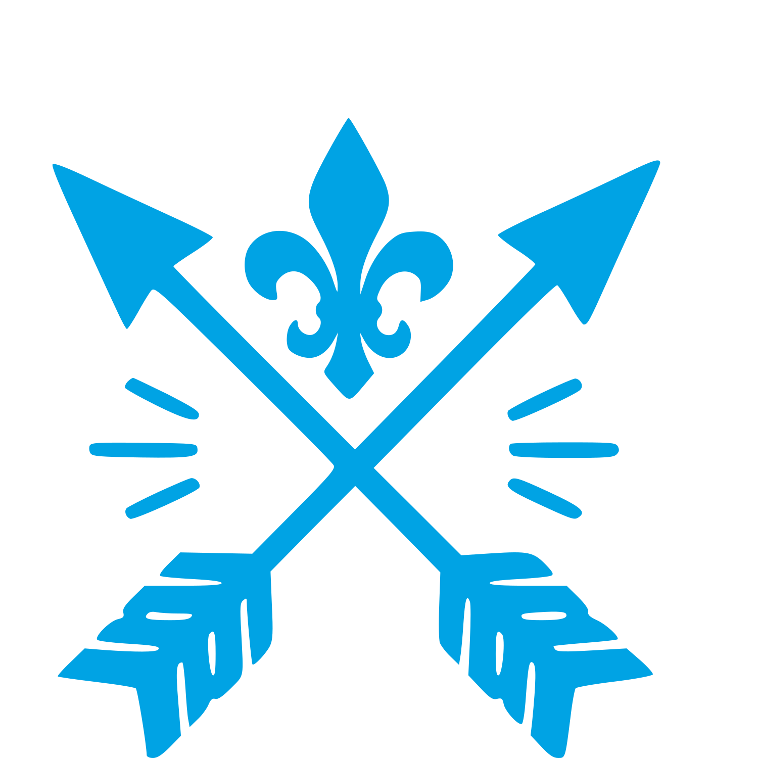 Crossed Arrows Fleur de Lis Logo #00a3e4