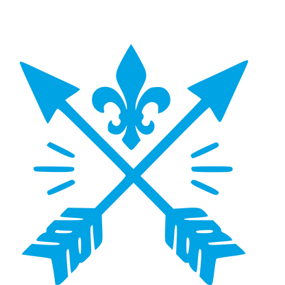 Crossed Arrows Fleur de Lis Logo #00a3e4