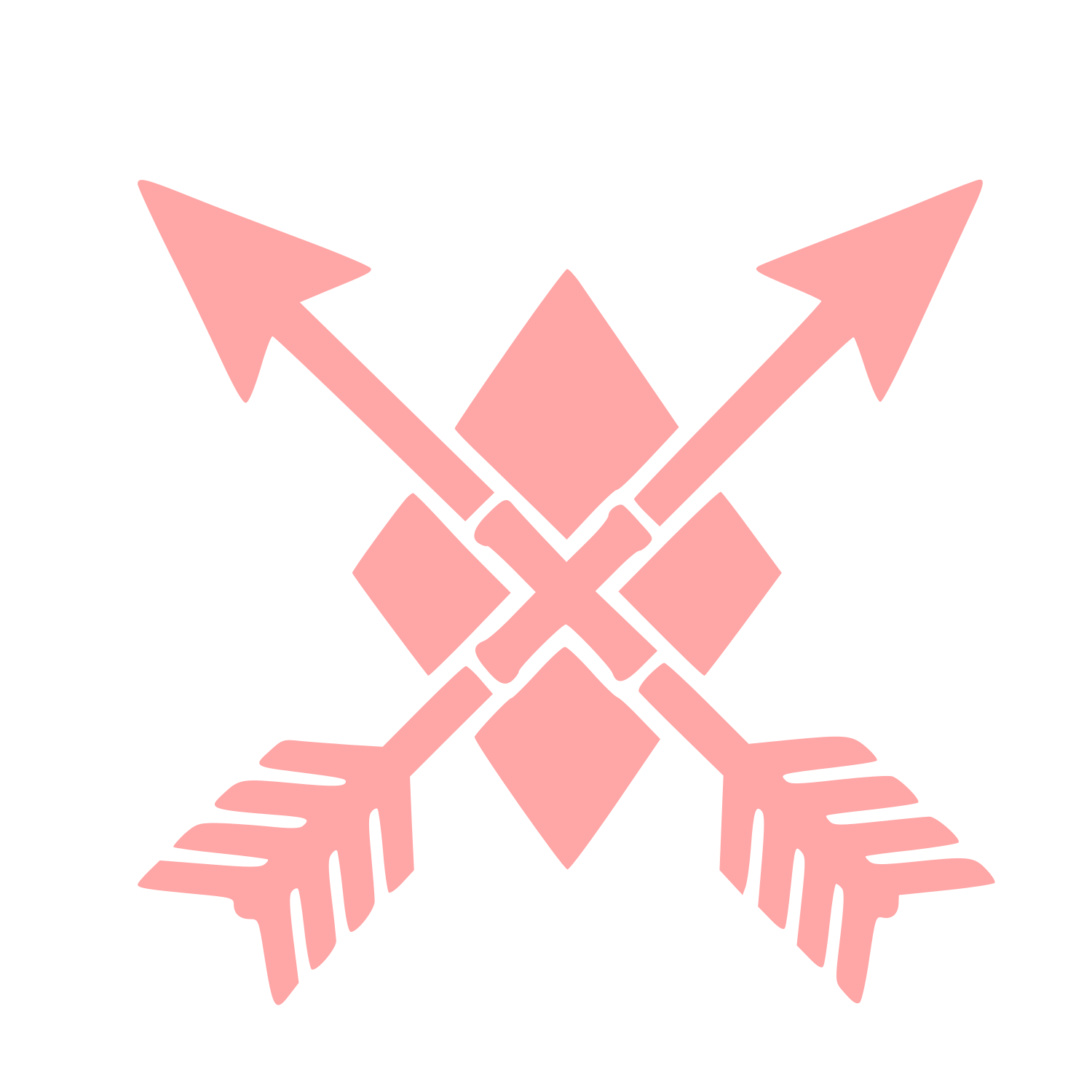 Tattoo Flash Crossed Arrows Logo #ffa6a6