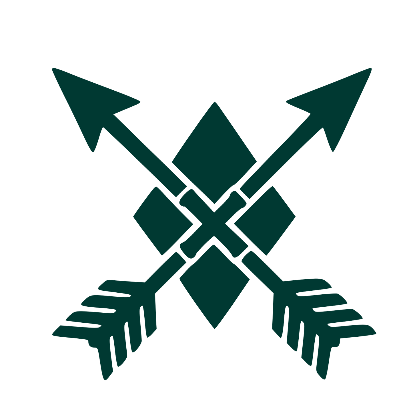 Tattoo Flash Crossed Arrows Logo #003932
