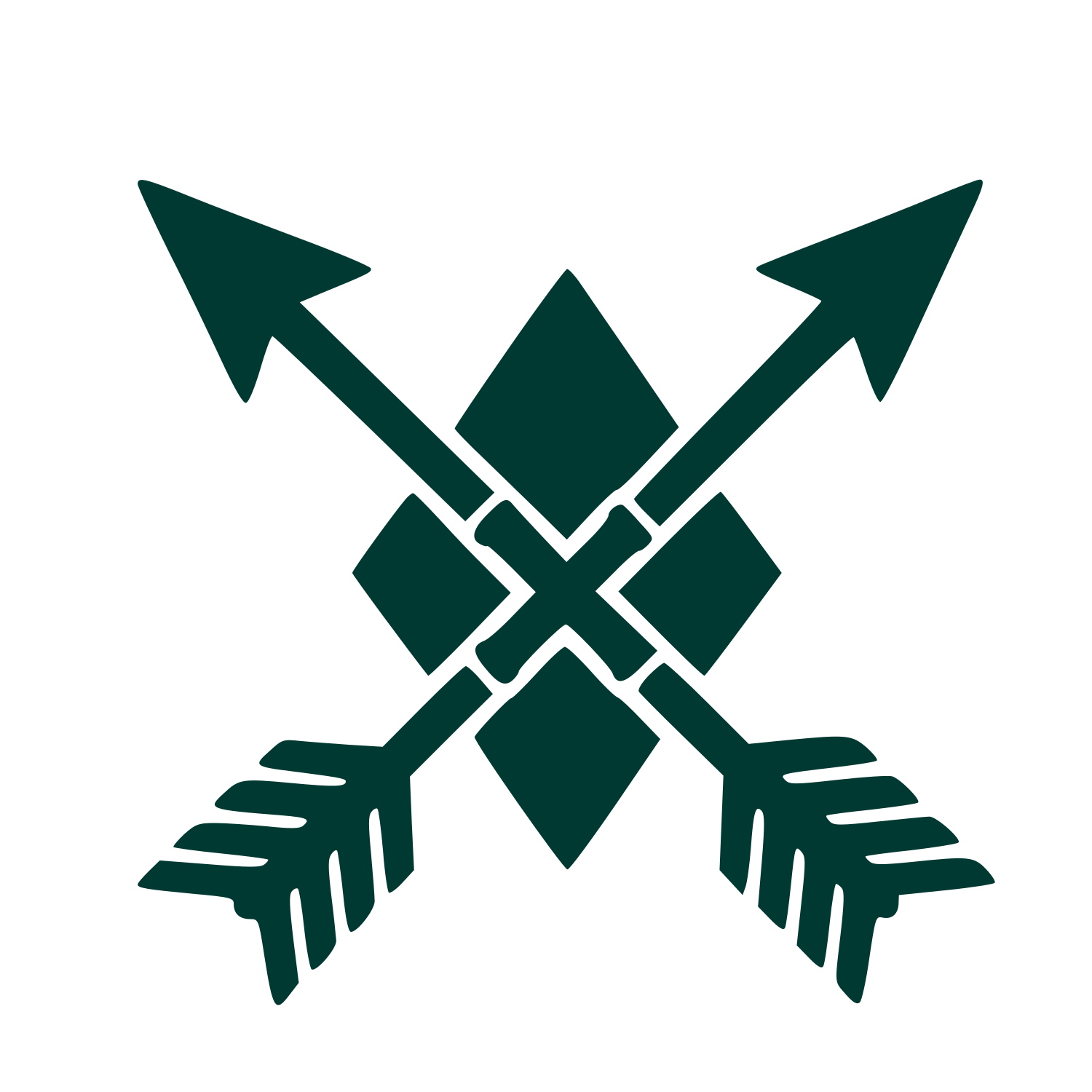 Tattoo Flash Crossed Arrows Logo #003932